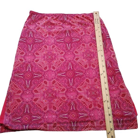 Exact Change Vintage Red Pink Skirt Size Medium Polyester Summer - Picture 6 of 6